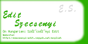 edit szecsenyi business card